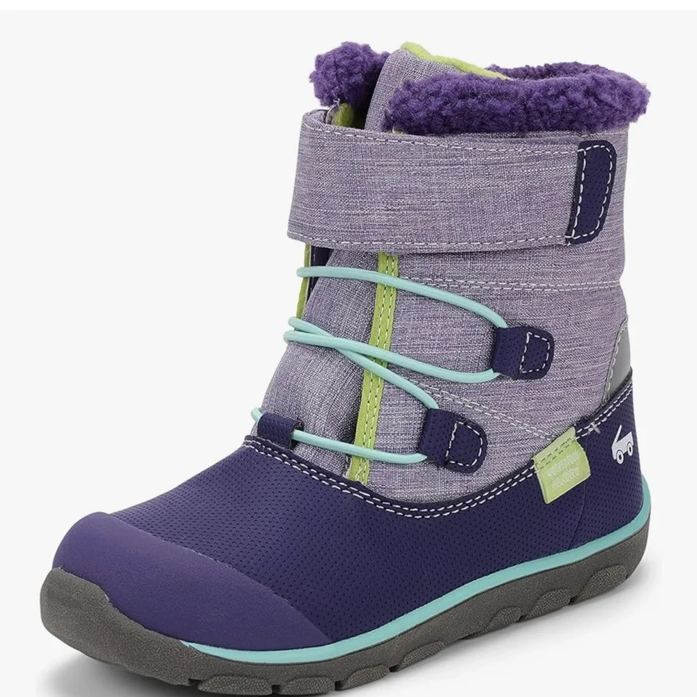 See Kai Run Purple and Green Kids Rain Gilman waterproof & insulated boots 3 new